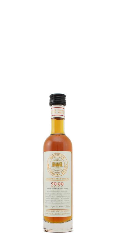 Laphroaig 20-year-old SMWS 29.99  Power and scorched earth