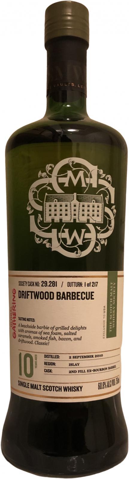 Laphroaig 2010 SMWS 29.281  Driftwood Barbecue