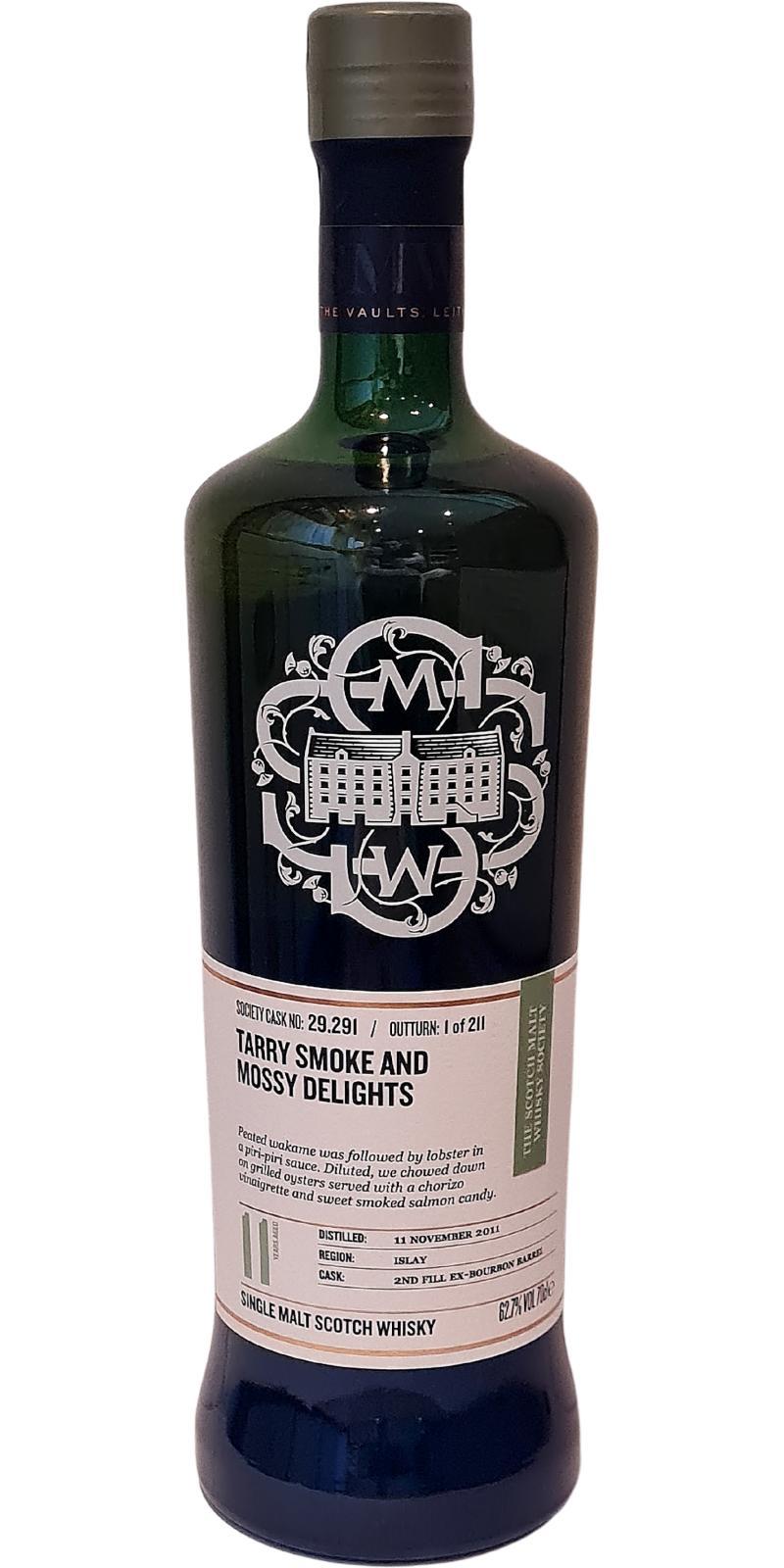 Laphroaig 2011 SMWS 29.291  Tarry smoke and mossy delights