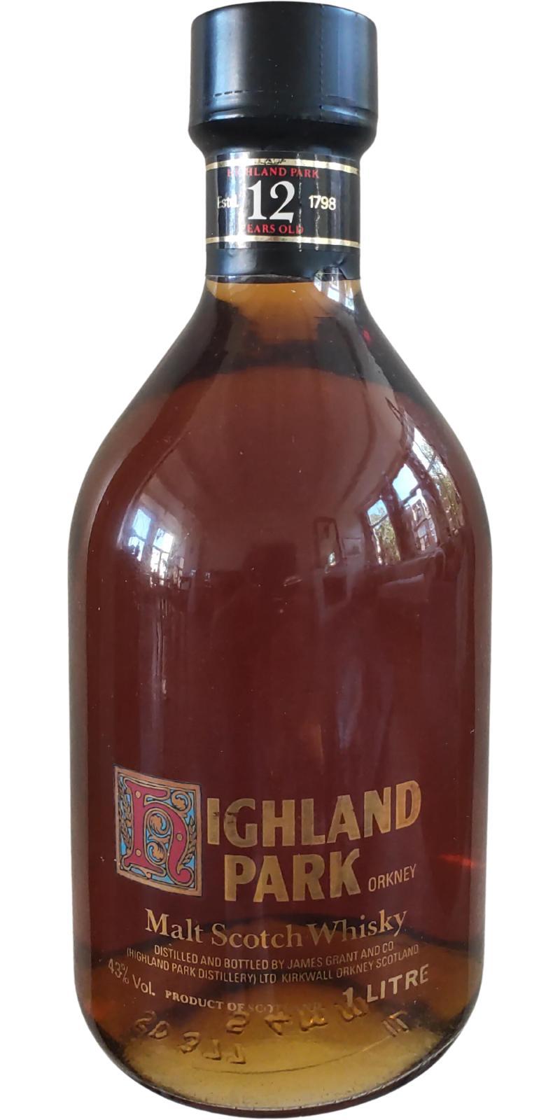 Highland Park 12-year-old Screen printed label - Malt Scotch Whisky