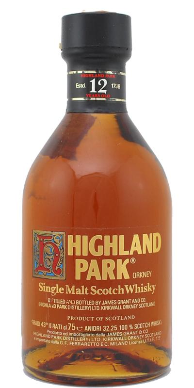 Highland Park 12-year-old Screen printed label - Single Malt Scotch Whisky
