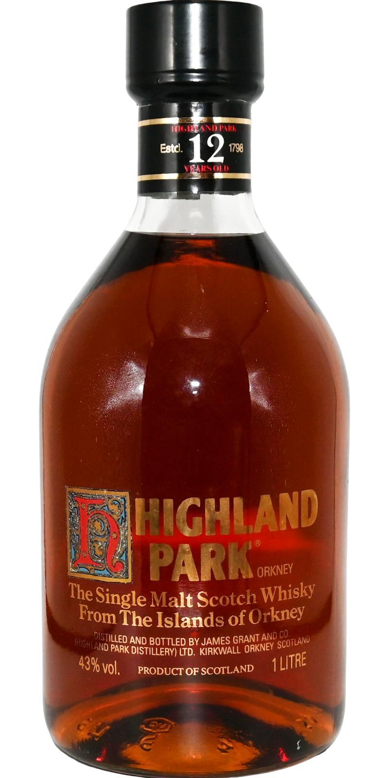 Highland Park 12-year-old Screen printed label - The Single Malt Scotch Whisky