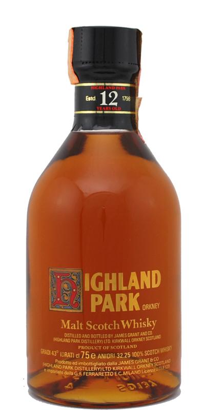 Highland Park 12-year-old Screen printed label - Malt Scotch Whisky