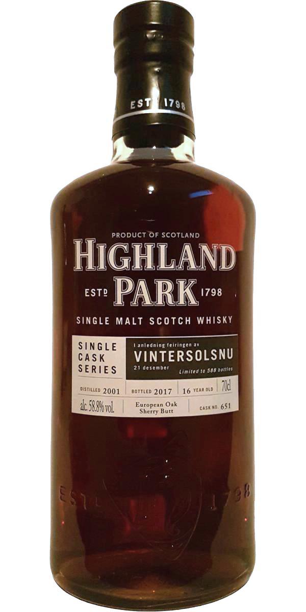 Highland Park 2001 Single Cask Series