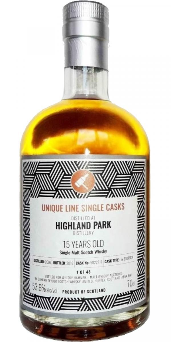 Highland Park 2003 DT Unique Line Single Casks