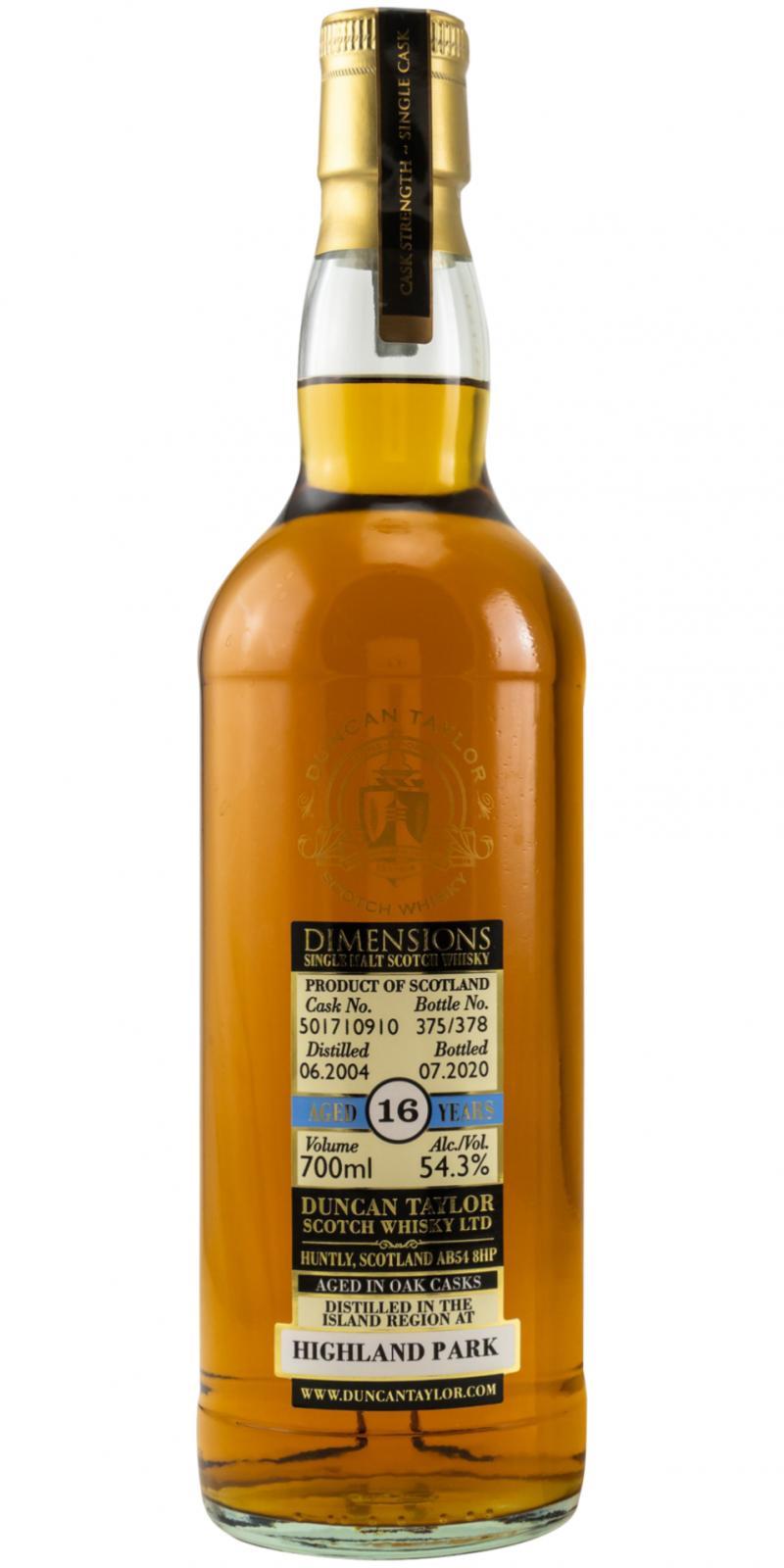 Highland Park 2004 DT Dimensions