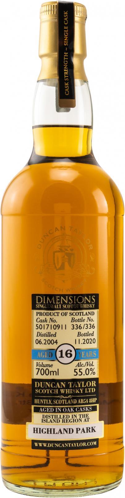 Highland Park 2004 DT Dimensions