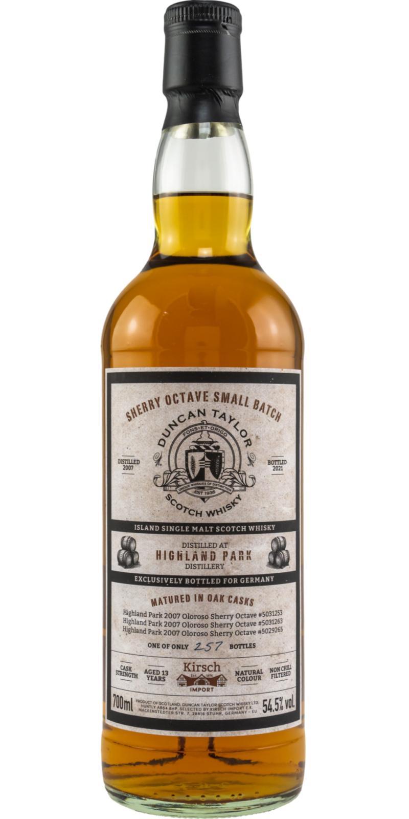 Highland Park 2007 DT Sherry Octave Small Batch