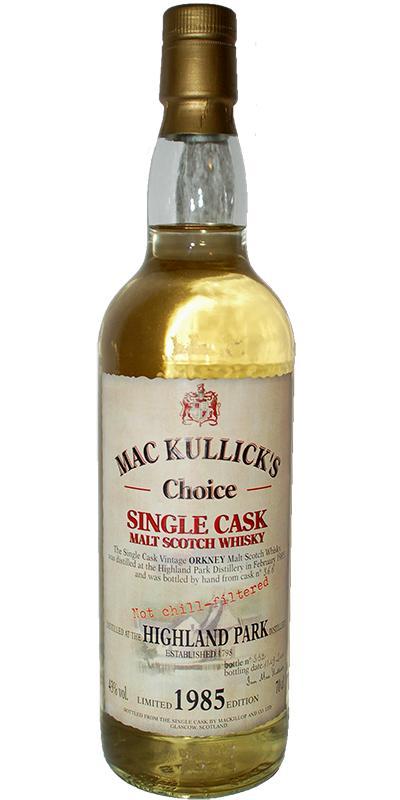 Highland Park 1985 McC Mac Kullick's Choice - Single Cask