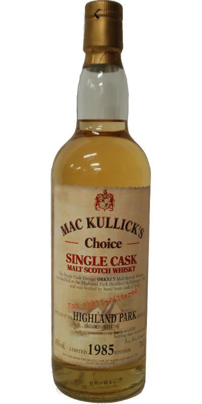 Highland Park 1985 McC Mac Kullick's Choice - Single Cask