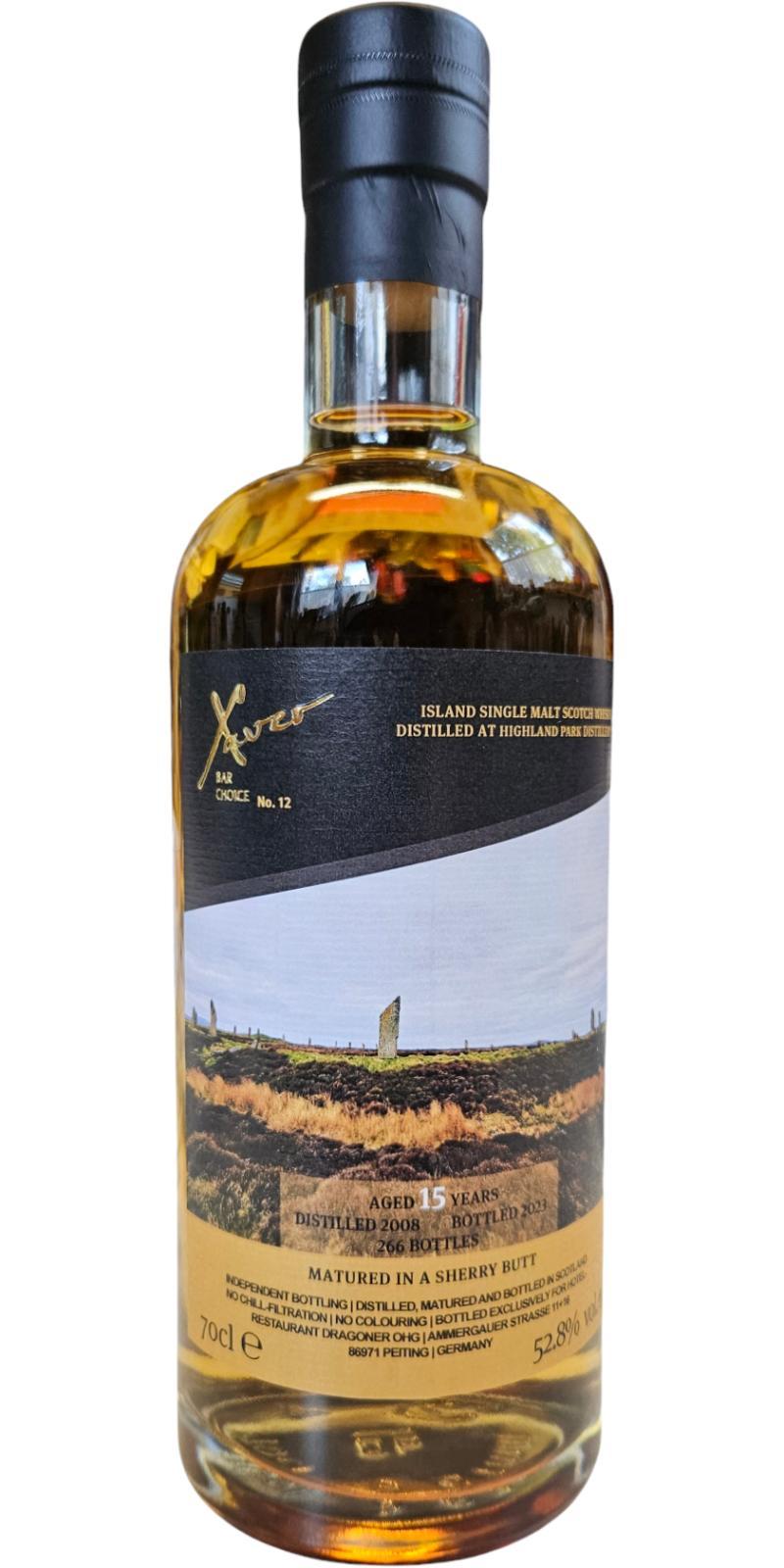 Highland Park 2008 Sb Xaver Bar Choice No. 12