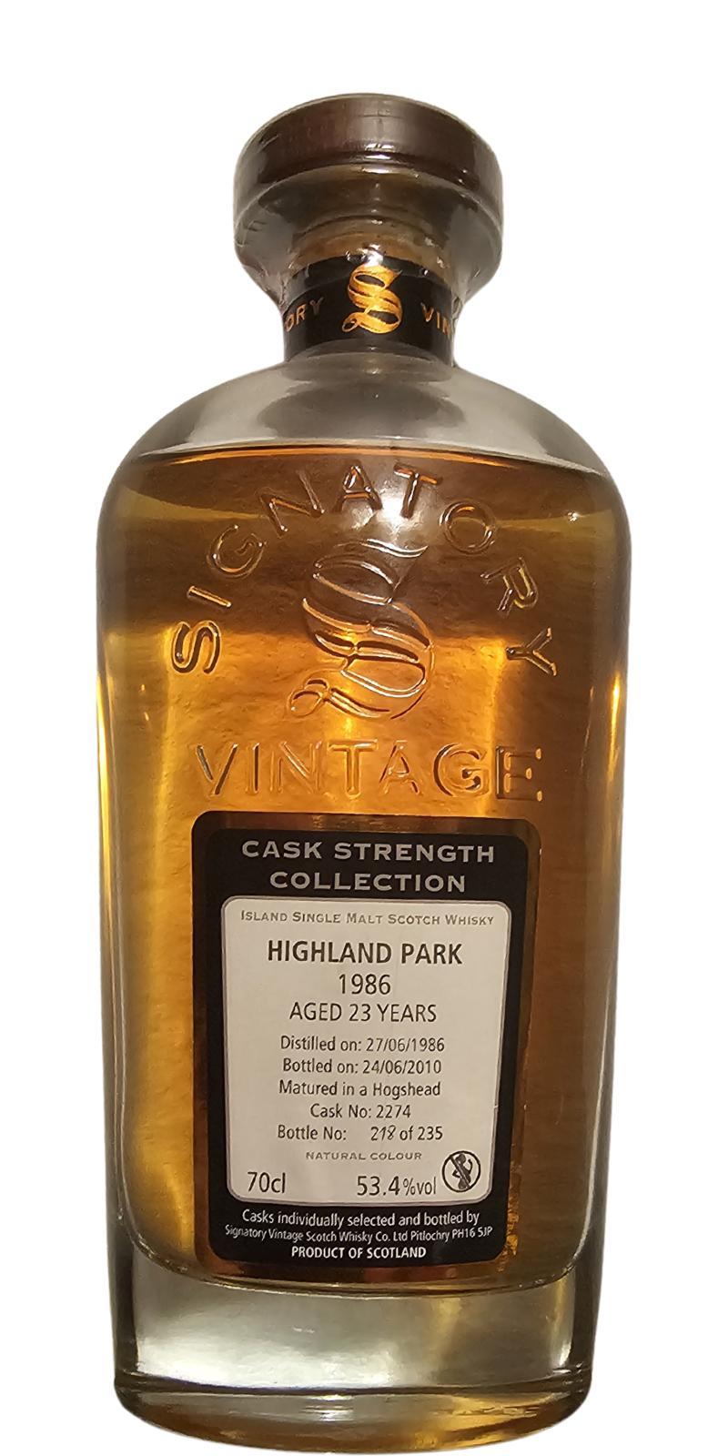 Highland Park 1986 SV Cask Strength Collection