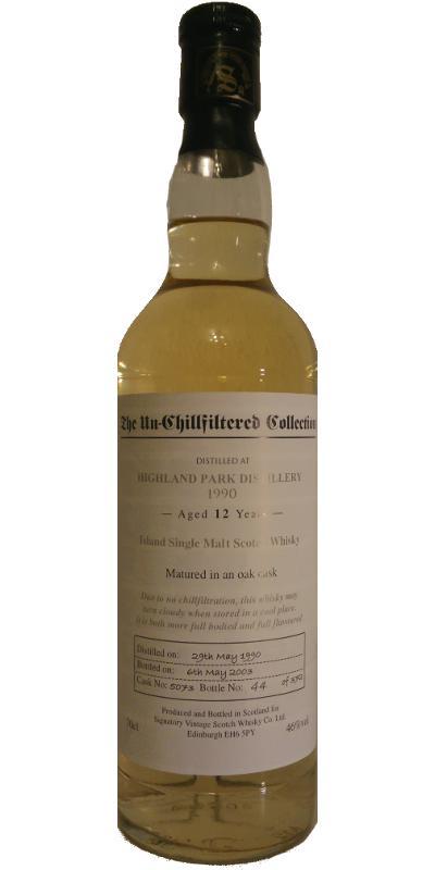 Highland Park 1990 SV The Un-Chillfiltered Collection