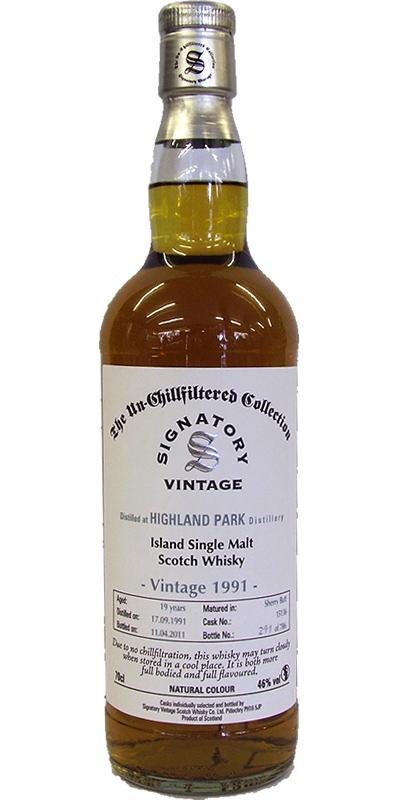 Highland Park 1991 SV The Un-Chillfiltered Collection