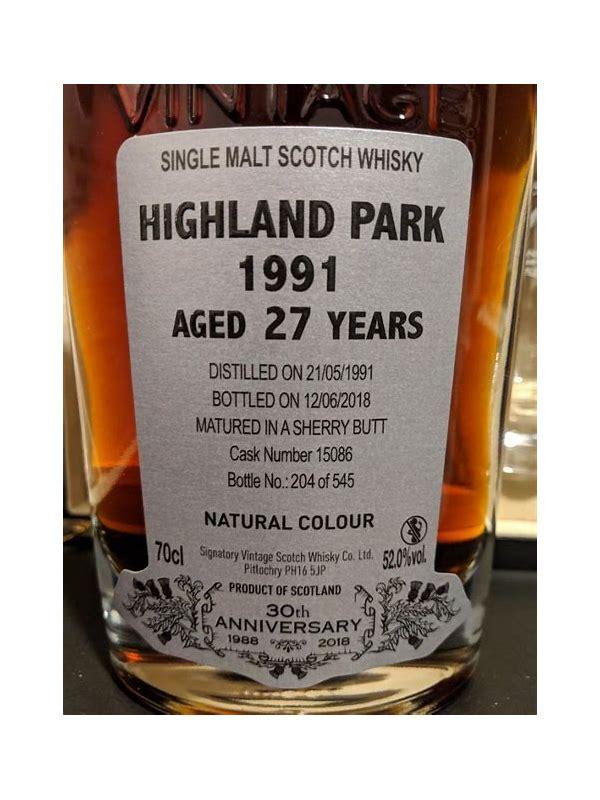 Highland Park 1991 SV The Un-Chillfiltered Collection