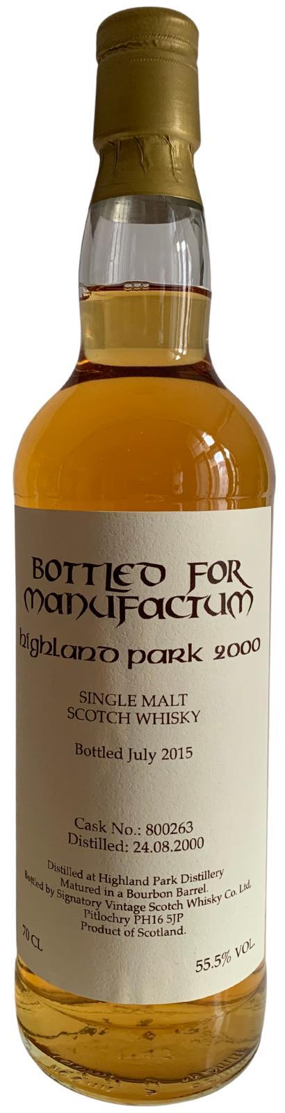 Highland Park 2000 SV Bottled for Manufactum