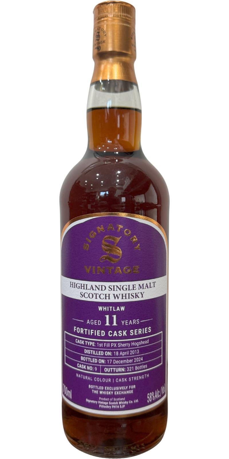 Whitlaw 2013 SV Natural Colour | Cask Strength - Fortified Cask Series