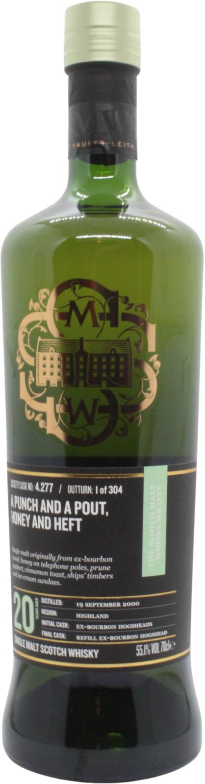 Highland Park 2000 SMWS 4.277 A punch and a pout, honey and heft