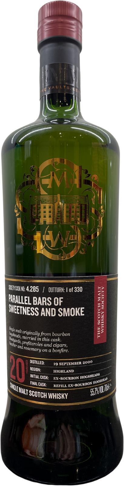 Highland Park 2000 SMWS 4.285 Parallel bars of sweetness and smoke