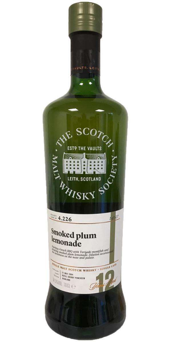 Highland Park 2004 SMWS 4.226 Smoked plum lemonade