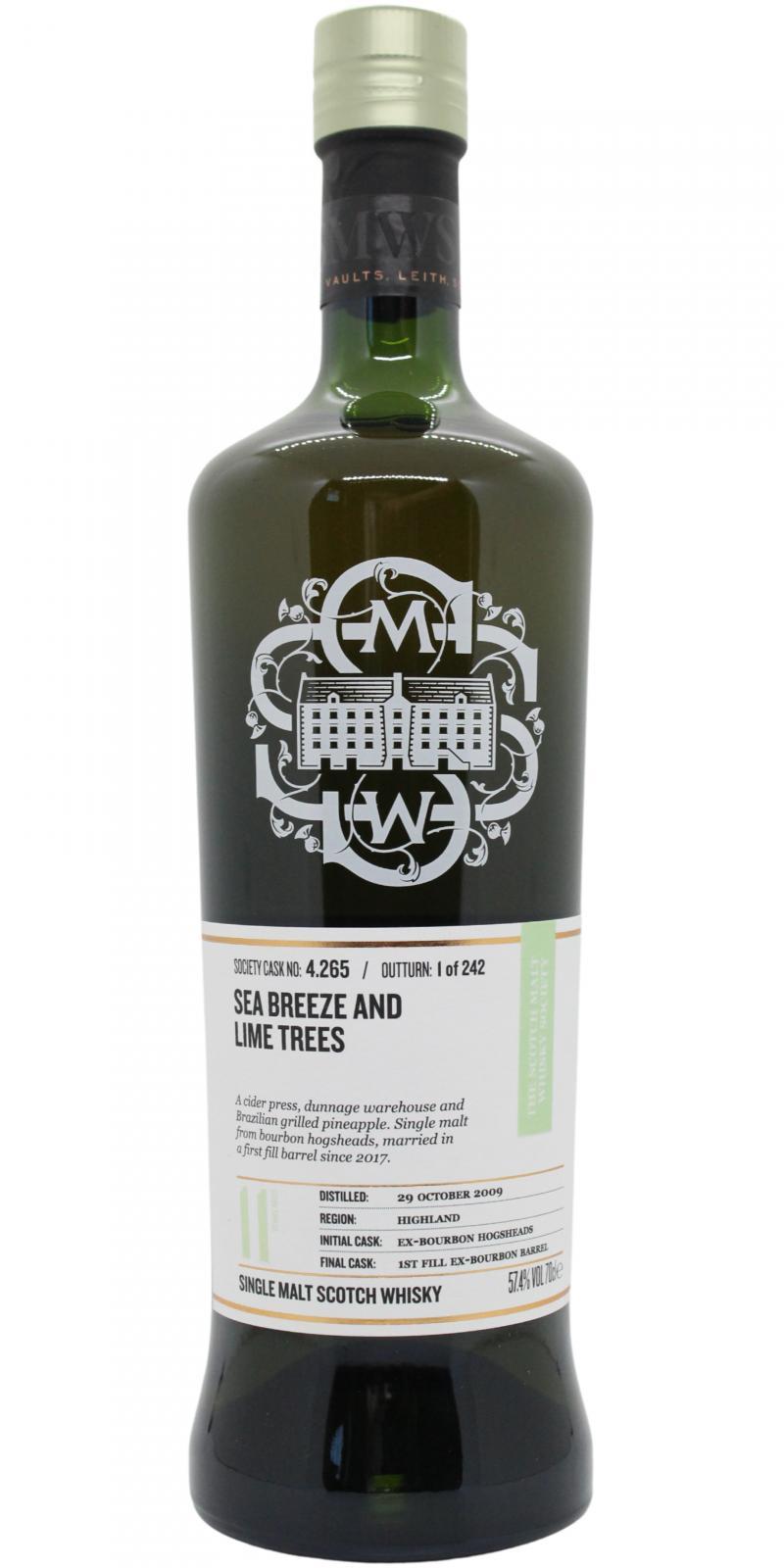 Highland Park 2009 SMWS 4.265 Sea breeze and lime trees