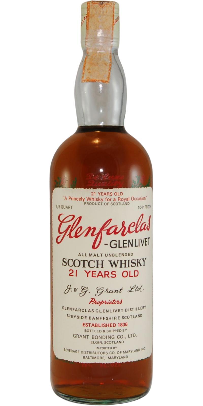Glenfarclas 21-year-old  All Malt Unblended - De Luxe Quality