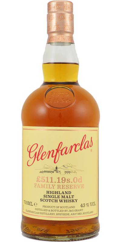 Glenfarclas £511.19s.0d  Family Reserve