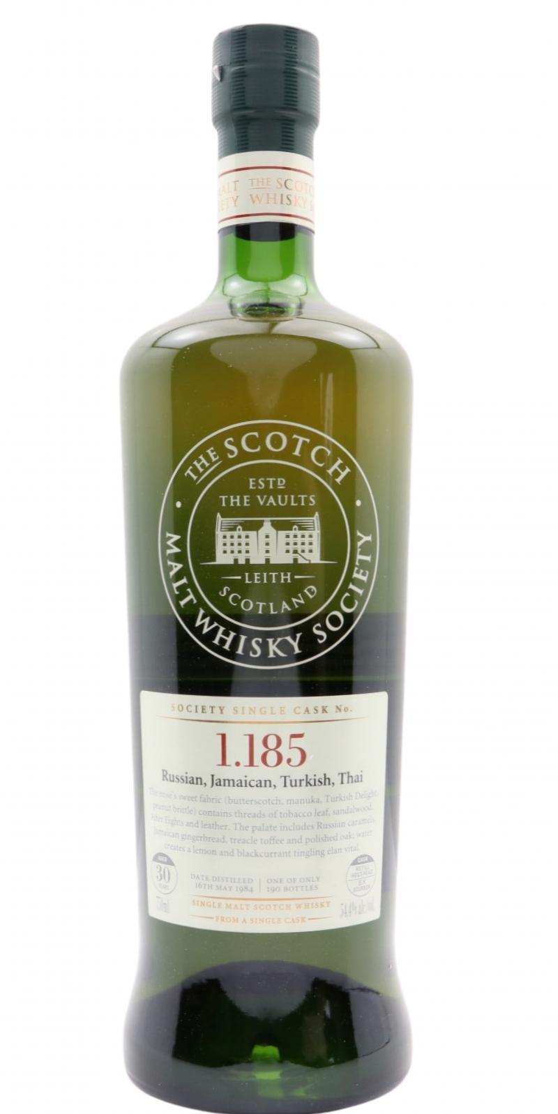 Glenfarclas 1984 SMWS 1.185  Russian, Jamaican, Turkish, Thai