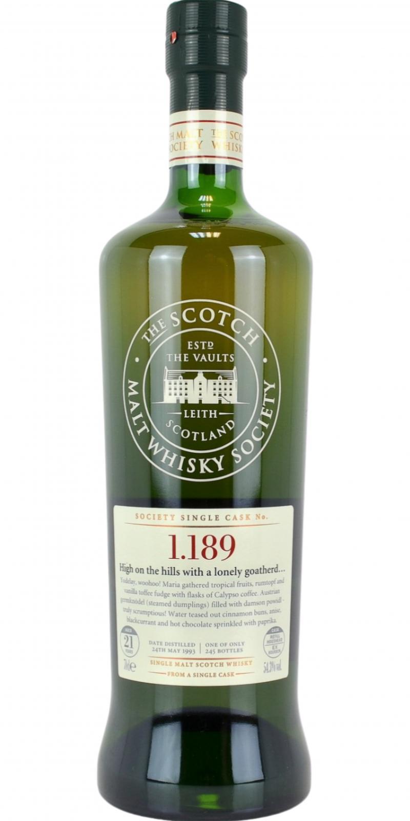 Glenfarclas 1993 SMWS 1.189  High on the hills with a lonely goatherd…