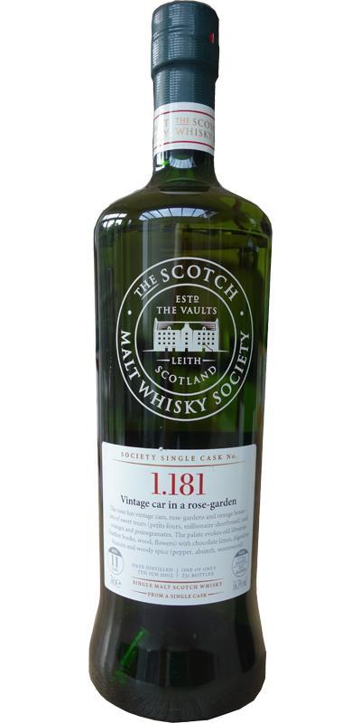 Glenfarclas 2002 SMWS 1.181  Vintage car in a rose-garden