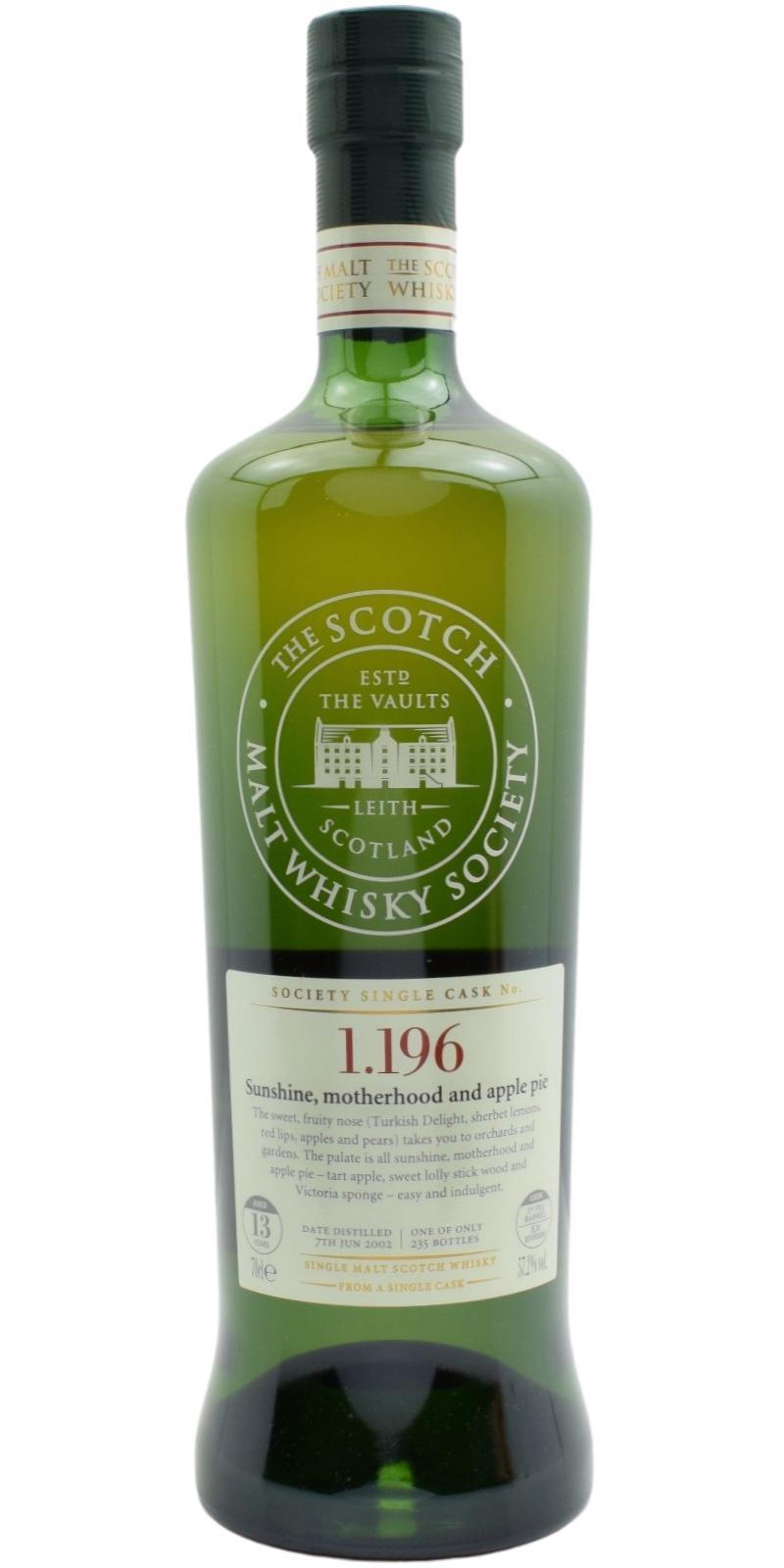 Glenfarclas 2002 SMWS 1.196  Sunshine, motherhood and apple pie