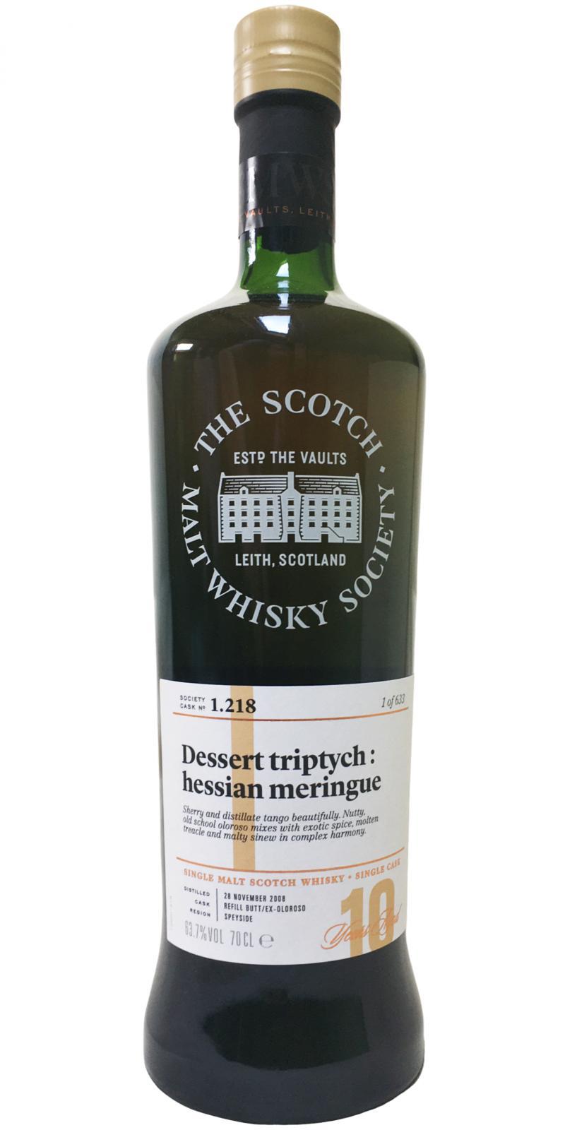 Glenfarclas 2008 SMWS 1.218  Dessert triptych: hessian meringue