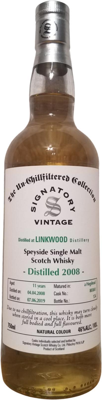 Linkwood 2008 SV The Un-Chillfiltered Collection