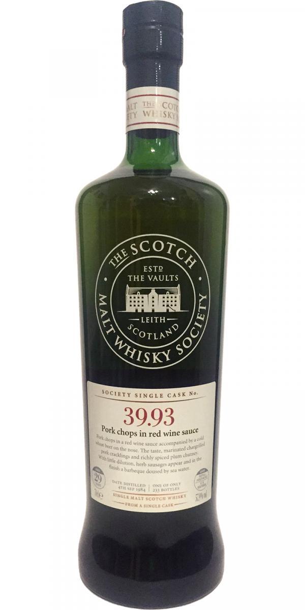 Linkwood 1984 SMWS 39.93 Pork chops in red wine sauce
