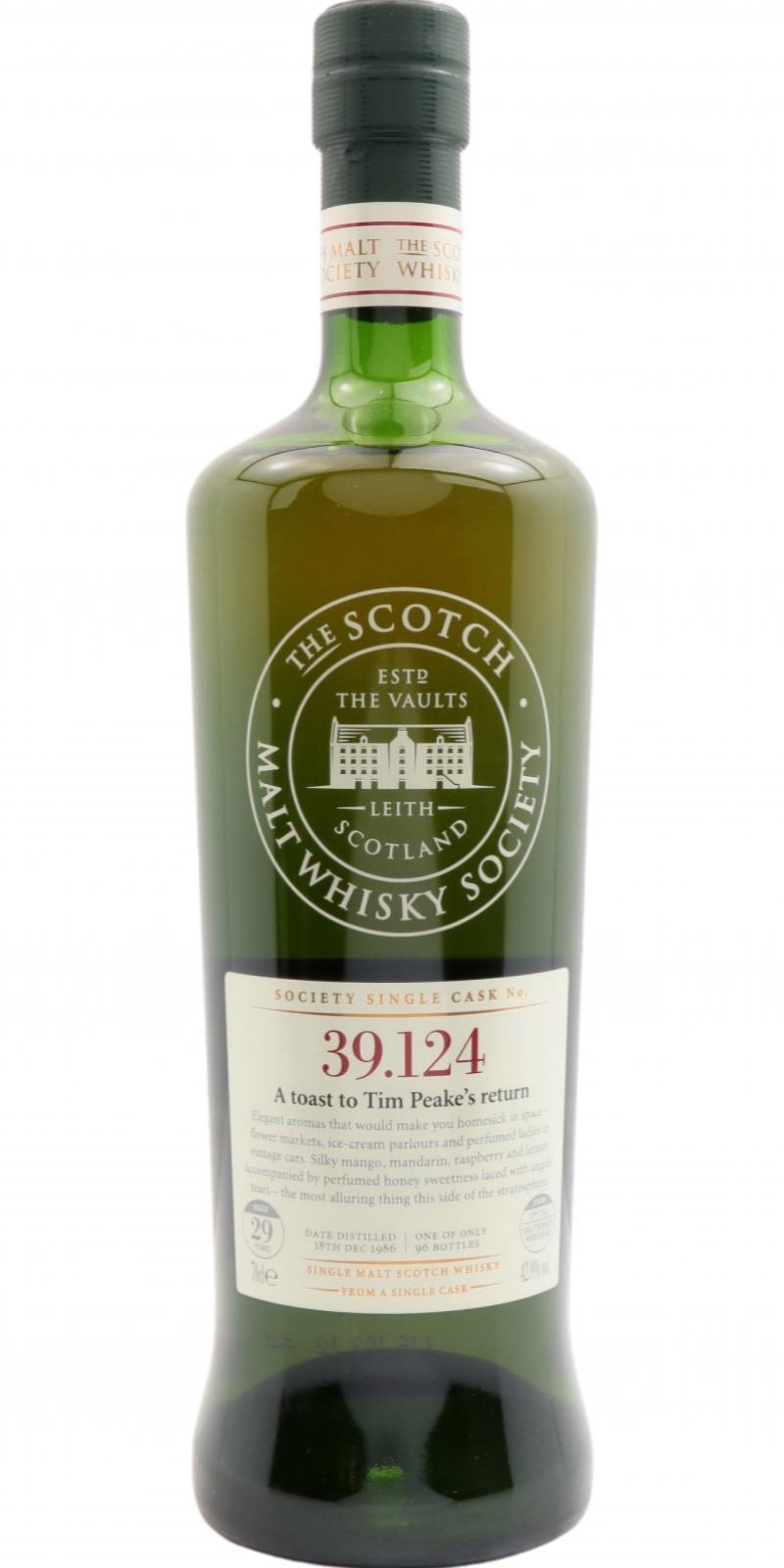 Linkwood 1986 SMWS 39.124 A toast to Tim Peake’s return