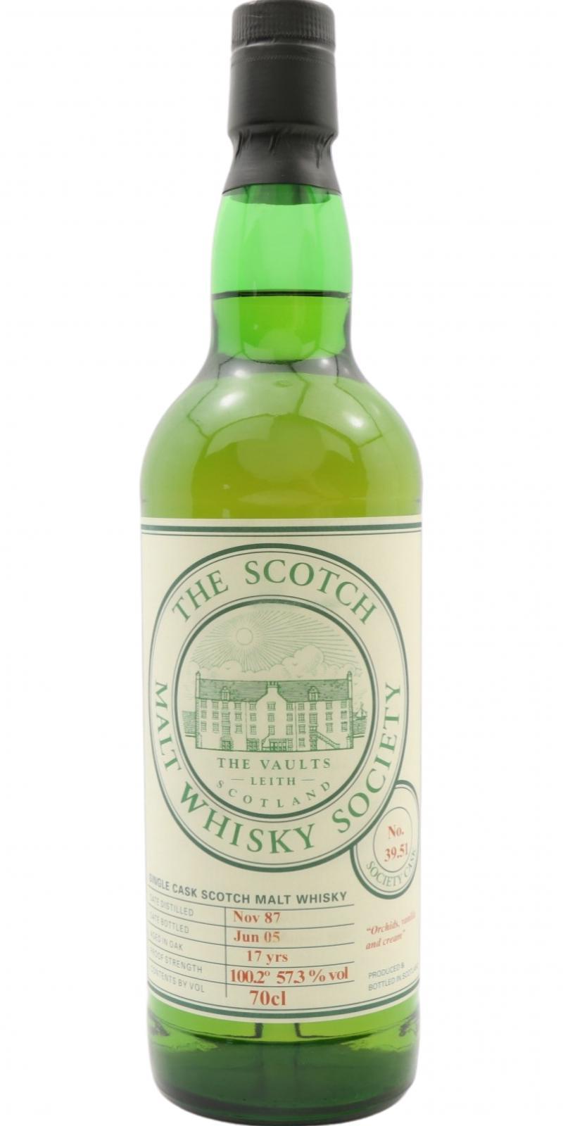 Linkwood 1987 SMWS 39.51 Orchids, vanilla and cream