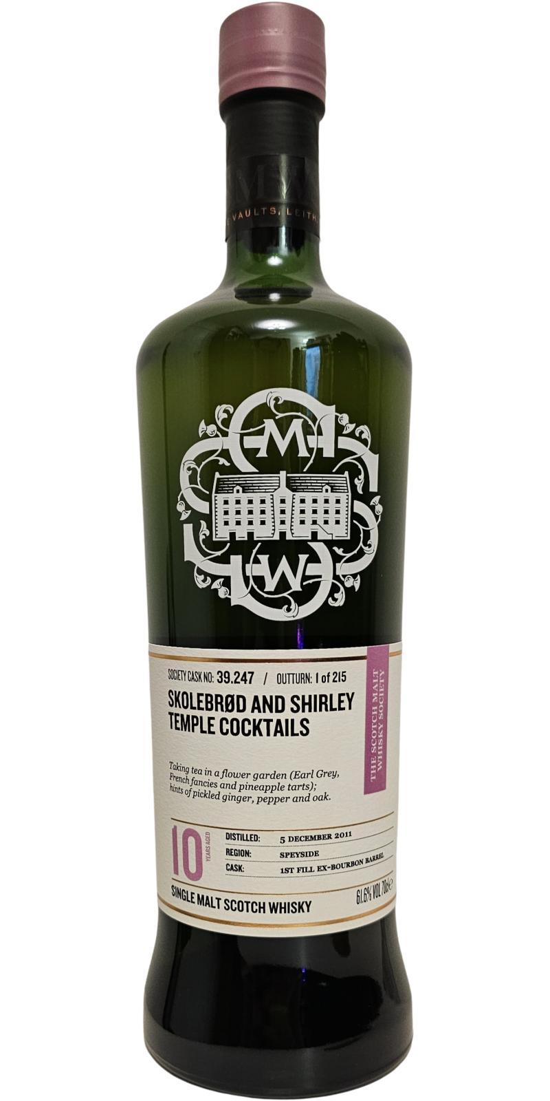 Linkwood 2011 SMWS 39.247 Skolebrød and Shirley Temple cocktails