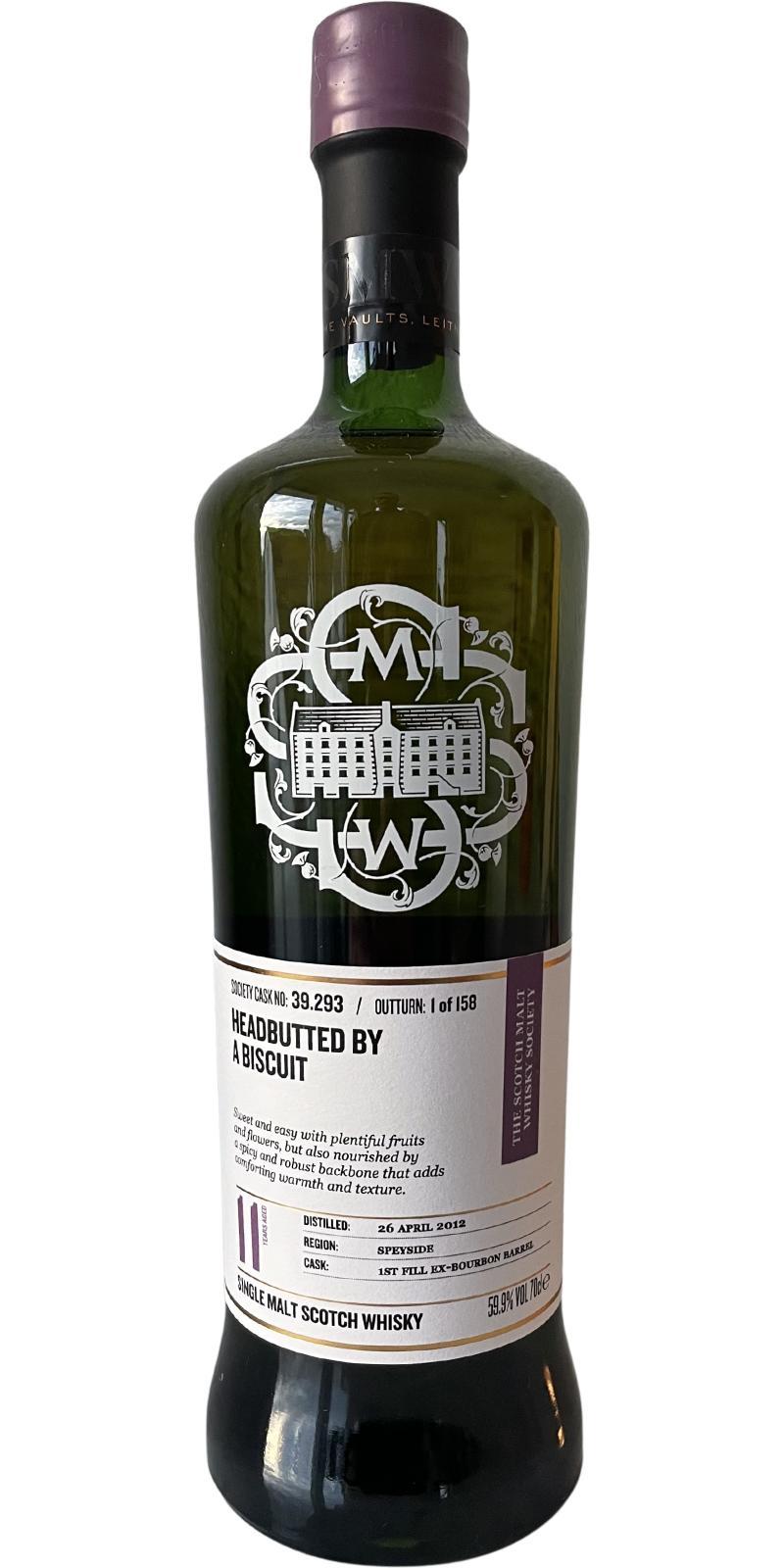 Linkwood 2012 SMWS 39.293 Headbutted by a biscuit