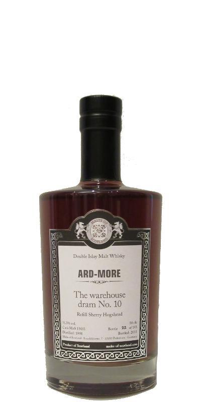 ARD-MORE 1998 Double Islay Malt Whisky MoS The Warehouse Dram No. 10