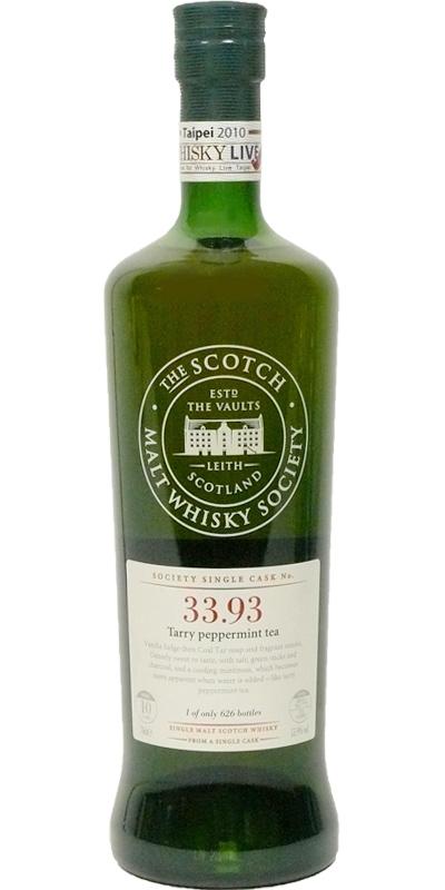 Ardbeg 1999 SMWS 33.93 Tarry peppermint tea