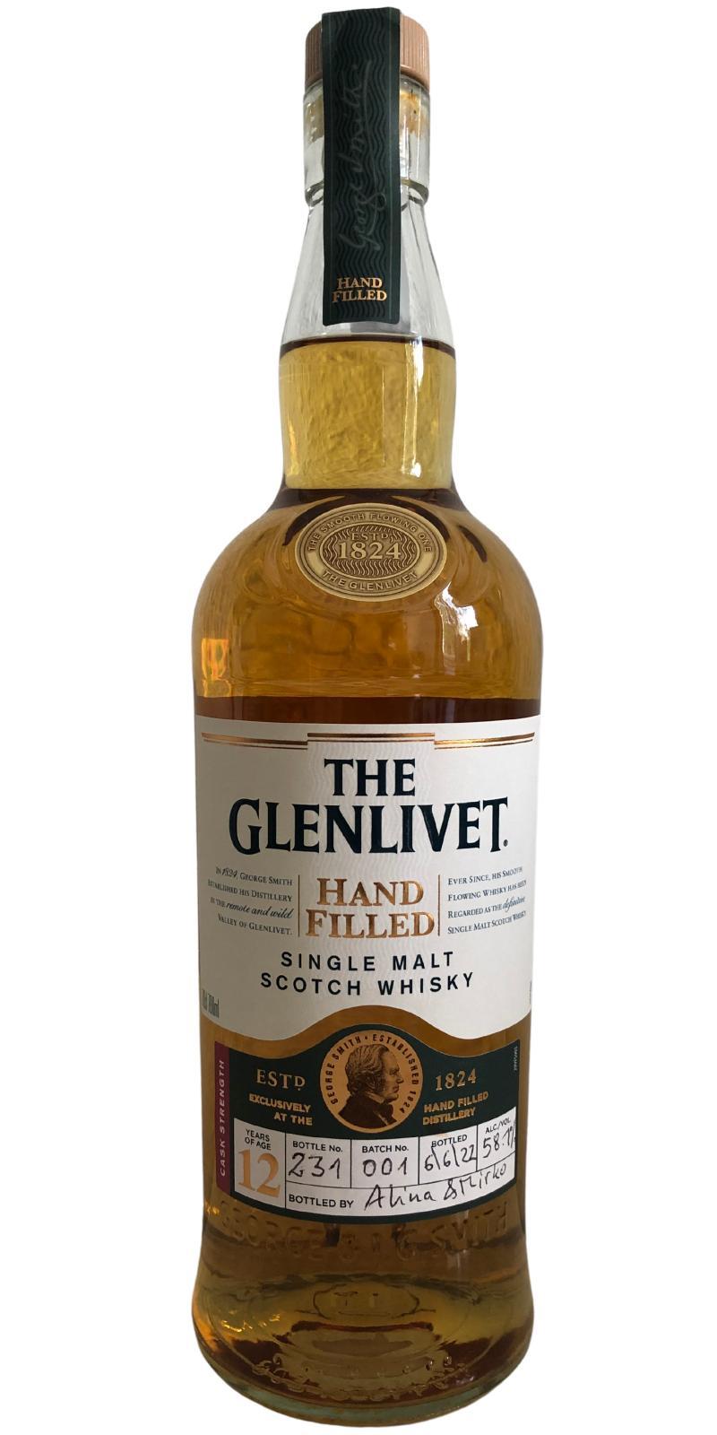Glenlivet 12-year-old  Hand filled at the distillery