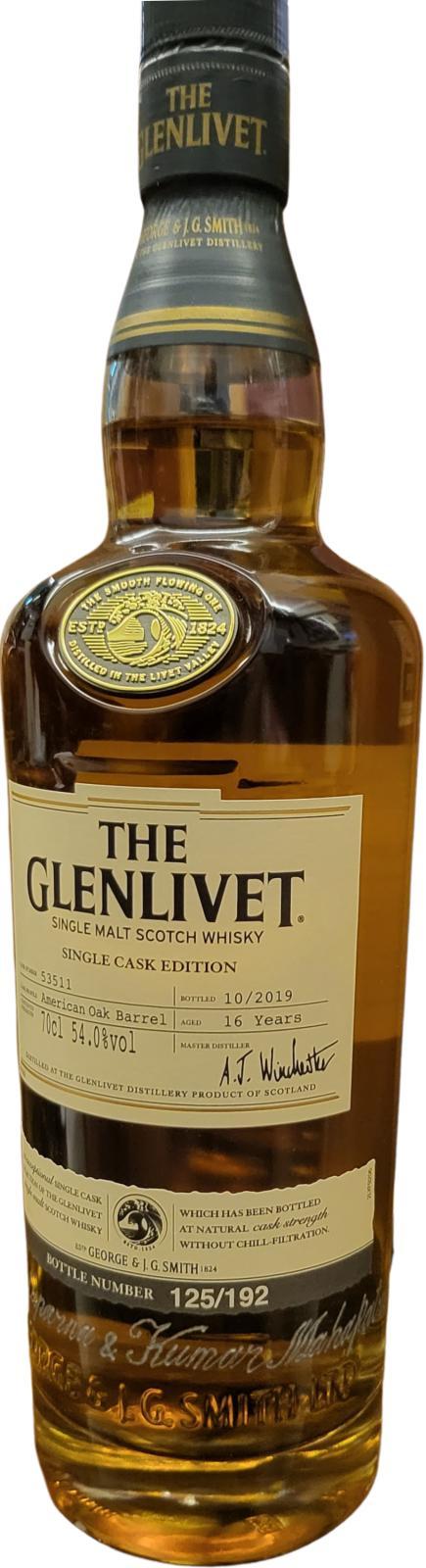 Glenlivet 16-year-old  Single Cask Edition
