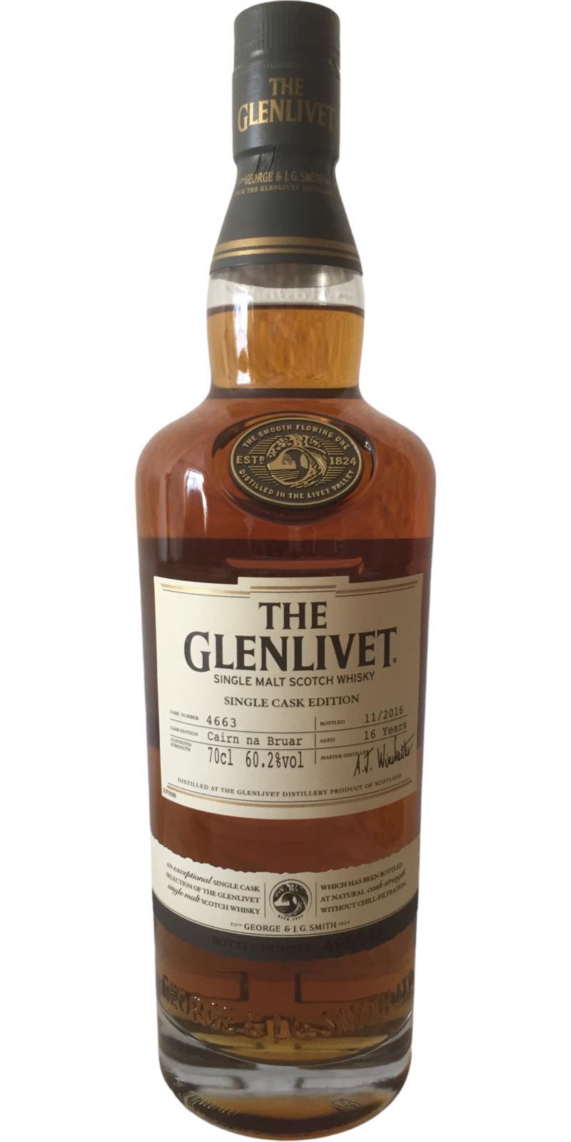 Glenlivet 16-year-old - Caírn na Bruar  Single Cask Edition