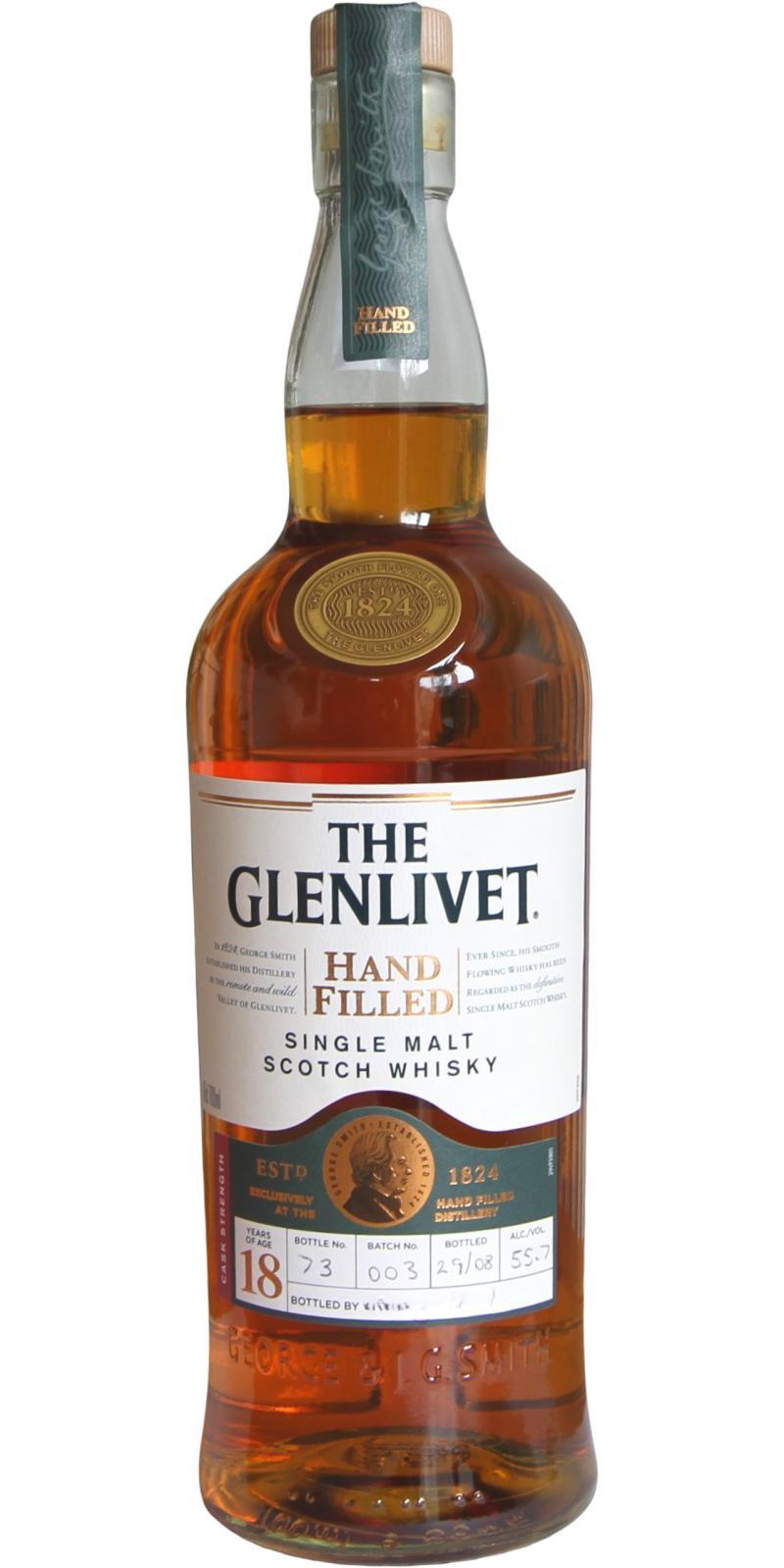 Glenlivet 18-year-old  Hand filled at the distillery