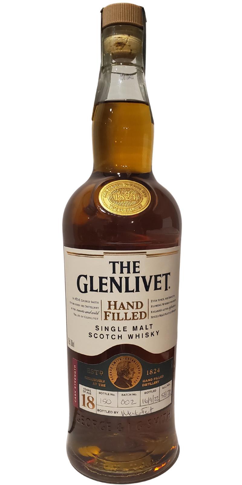 Glenlivet 18-year-old  Hand filled at the distillery