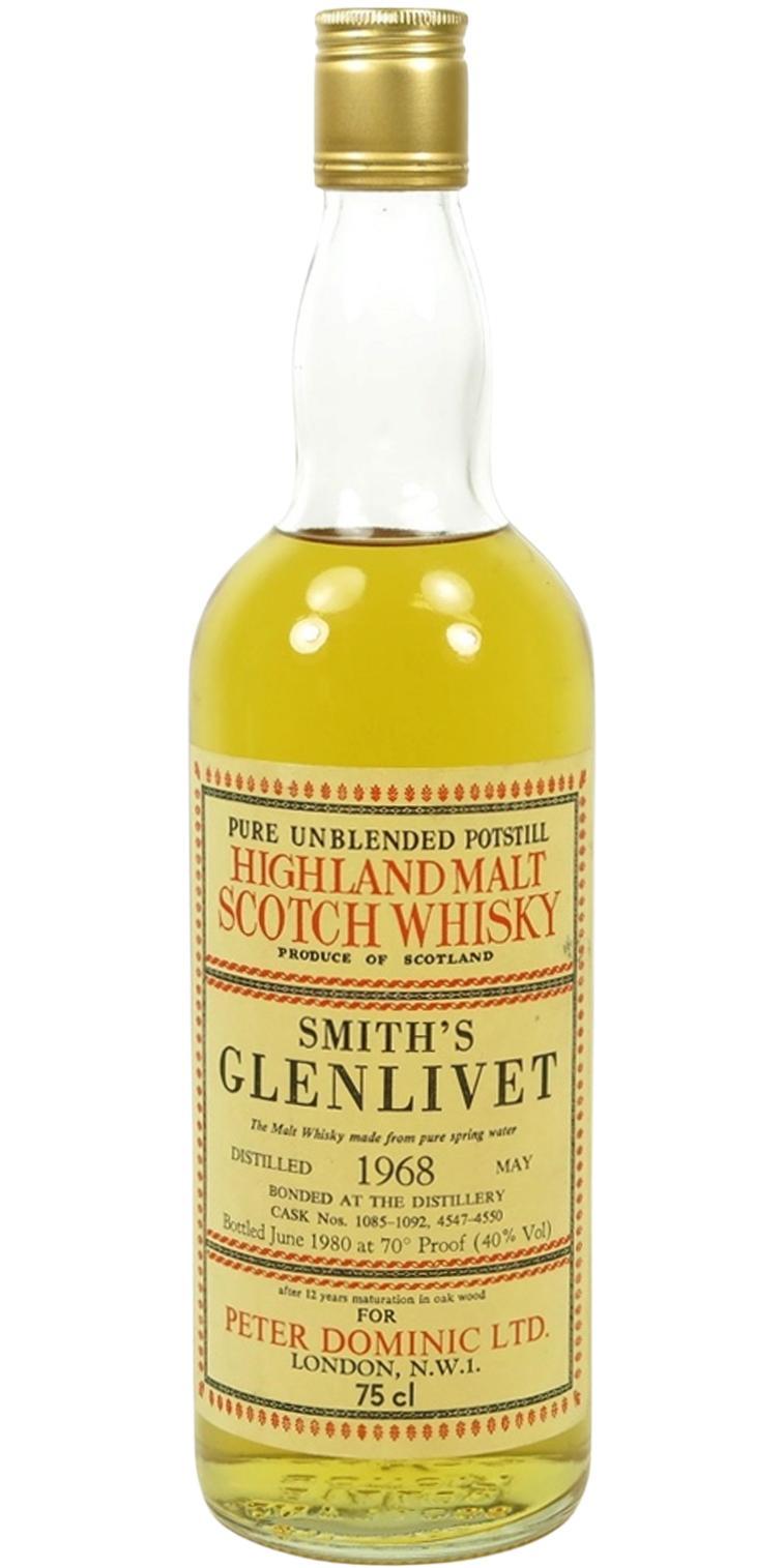 Glenlivet 1968  Smith's Glenlivet - Pure Unblended Potstill Highland Malt Scotch