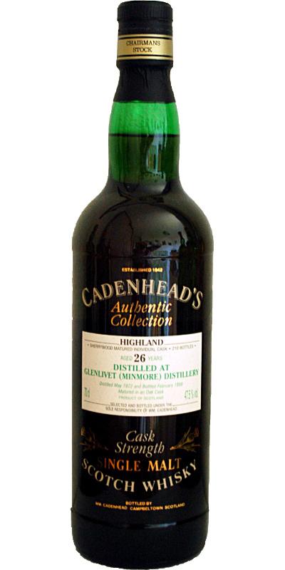 Glenlivet 1972 Minmore CA  Authentic Collection