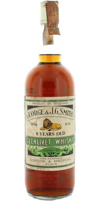Glenlivet 08-year-old GM  DeLuxe Quality, Stenciled flowers on bottle