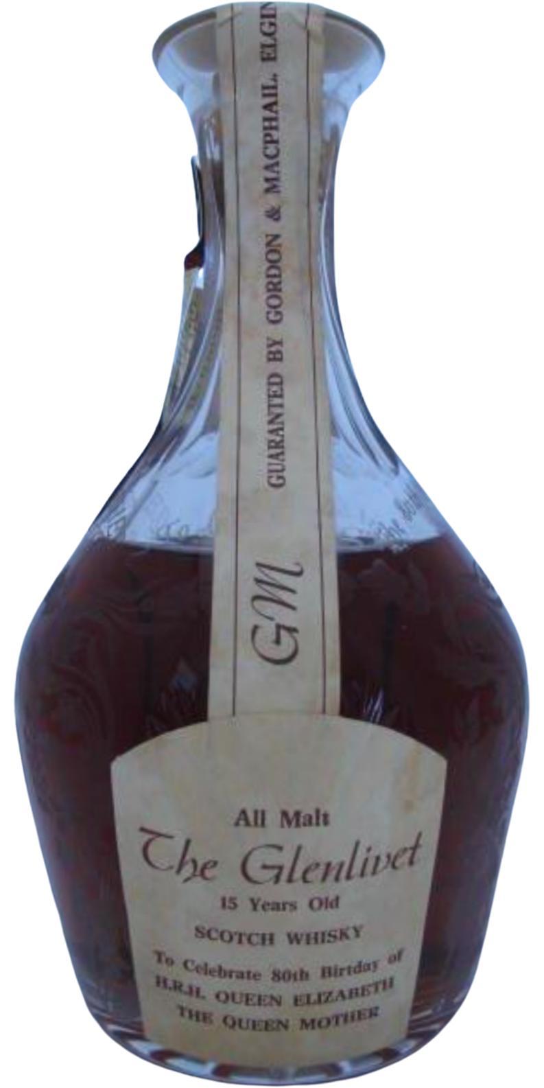 Glenlivet 15-year-old GM  All Malt Scotch Whisky - Crystal Decanter