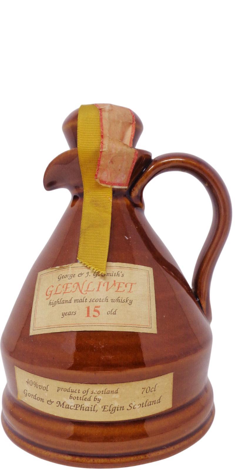 Glenlivet 15-year-old GM  George & J.G. Smith's - Brown Ceramic Jug